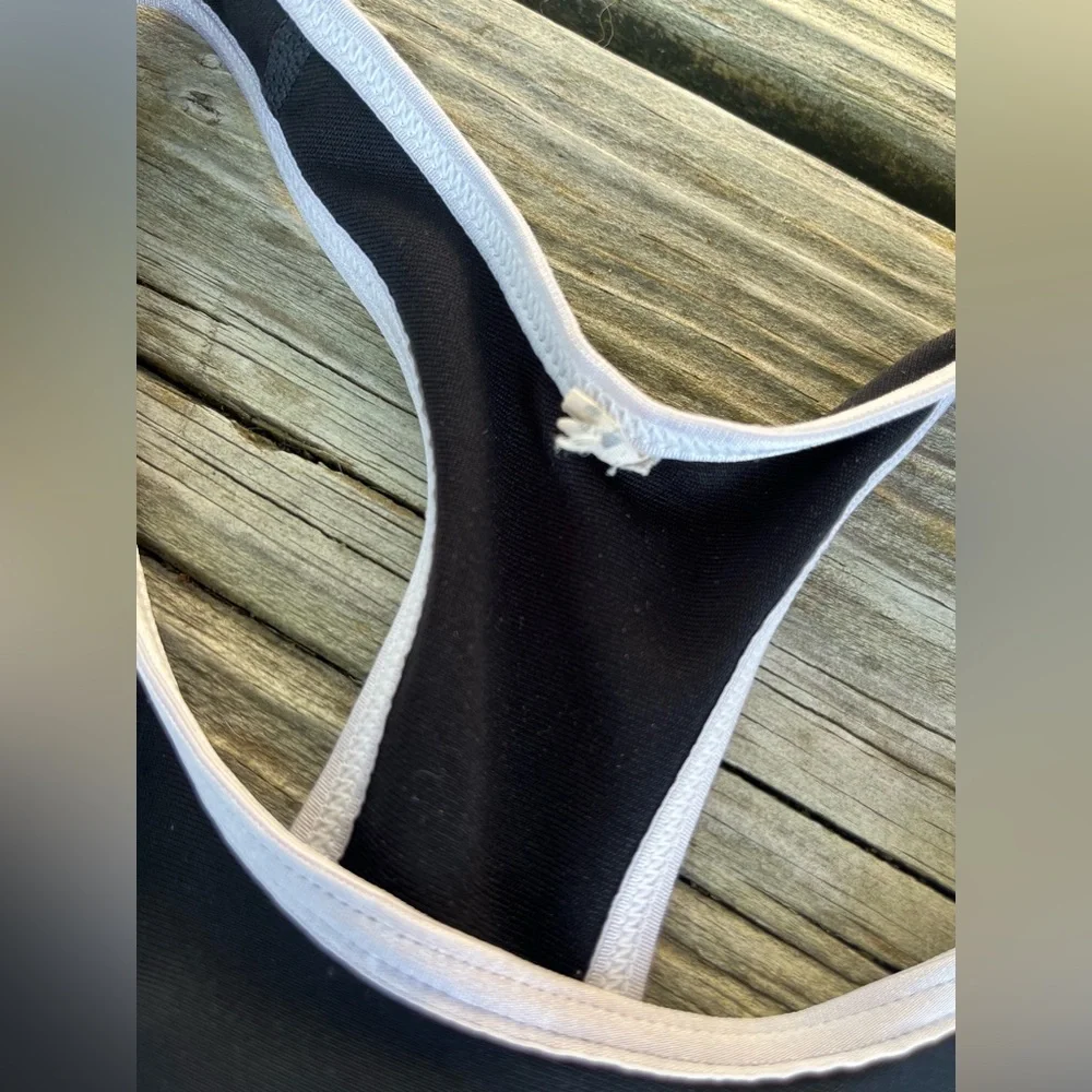 Under Armour Black & White Racerback Girls' Sports Bra with Branded Band